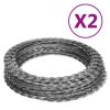 Razor Wires Helical Wire Rolls 2 pcs Galvanized Steel 196.9'