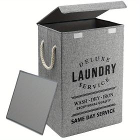 Grey Foldable Laundry Basketc Dirty Washing Clothes storage Box Bin Hamper Bag