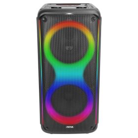 Portable Wireless Party Speaker with 7 Colorful Lights Remote Control Party Speaker with TWS Function FM Radio USB MMC Card Reading Aux In Recording F