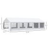 Outsunny 20x32ft Outdoor Party Tent Gazebo Canopy White Wedding Event with Removable Sidewalls