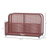 Outsunny PE Rattan Pool Float Storage Organizer with Wheels, Mixed Brown