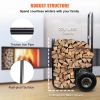 VEVOR Firewood Cart, 220 lbs Weight Capacity, Wood Carrier with Wheels, Binding Rope and Water-proof Tarp, Utility Log Rack for Storage or Move
