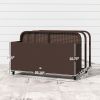 Outsunny PE Rattan Pool Float Storage Organizer with Wheels, Brown