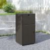Outsunny Outdoor Towel Rack for Pool w/ Drawer & Cabinet, Dark Brown