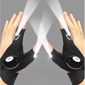 LED Flashlight Gloves; Valentines Day Gifts for Men Him Boyfriend Husband; Cool Gadget Hands-Free Lights for Camping Fishing Repairing; Fathers Day Ch (size: Button Batteries Powered)
