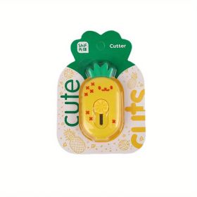 Fruit Vegetable Utility Knife Mini Portable Student Journal Diary Pocket Knife Express Box Opener Office Stationery Paper Cutting Knife (style: Pineapple)