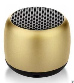 IPX5 Waterproof Mini Portable Bluetooth Speaker Metal HiFi TWS Interconnection Super Small Steel Stereo Wireless Loudspeaker (Set Type: Speaker, Color: Golden)