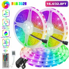 32FT LED Strip Lights Remote Control Bedroom Waterproof for Indoor Outdoor Use (Package Includes: 3528 32.8FT FULL KIT)