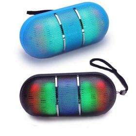 Dance With Me Portable Bluetooth Speaker With DISCO LED Lights (Color: Blue)