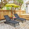6-Position Adjustable Fabric Outdoor Patio Recliner Chair