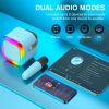 Bluetooth Karaoke Machine for Kids Adults, Portable Mini Karaoke Speaker with 2 Wireless Mic, LED Light Music Toys for Christmas Gift