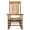 Outdoor/Indoor Rocking Chair, Square Wooden Rocking Chair Wavy Backboard 68.5*86*115CM  RT