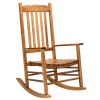 Outdoor/Indoor Rocking Chair, Square Wooden Rocking Chair Wavy Backboard 68.5*86*115CM  RT