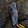Wolf Handle Non-Slip Pocket Knife â€“ Compact Folding EDC Knife with Carabiner Clip, Cool Box Cutter, Perfect Gift for Men