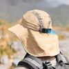 Wide Brim Sun Screen Hat With Neck Flap; Adjustable Waterproof Quick-drying Outdoor Hiking Fishing Cap For Men Women